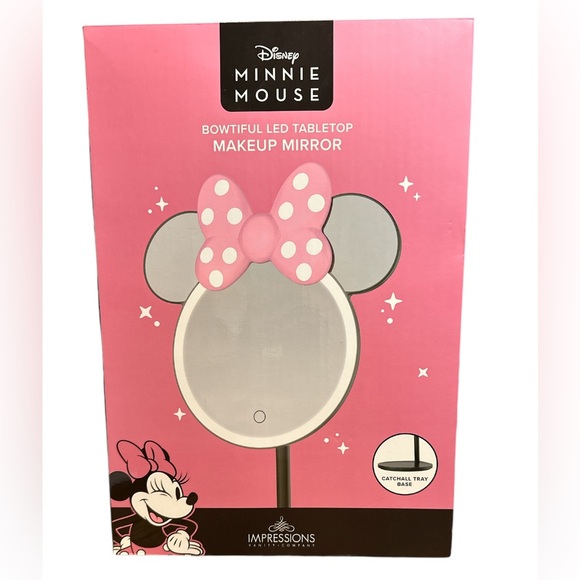 Disney Other - Feminine New-In-Box Disney Minnie Mouse Bowtiful LED Tabletop Makeup Mirror